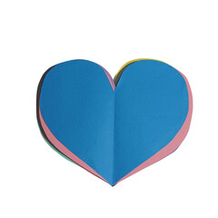 Blue heart shape with pink border