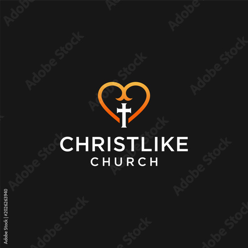 Foto A heart shape with a Christian cross inside, symbolizing love and faith