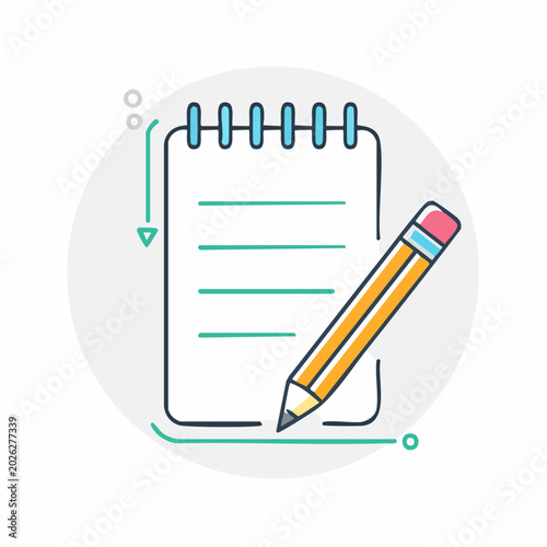 Notebook and Pencil Icon
