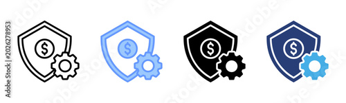 Εκτύπωση καμβά Solvency icon set multiple style collection