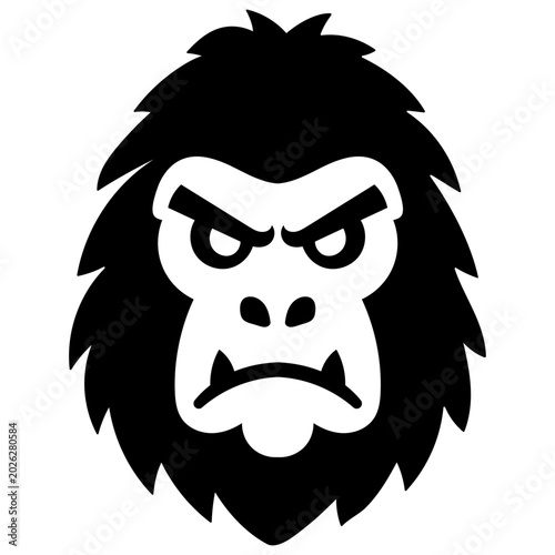 Angry Bigfoot Silhouette Vector Illustration – Retro Sasquatch Monster Mascot Logo.	
