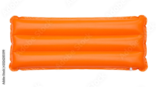 Orange inflatable swimming pool float on a transparent background PNG image