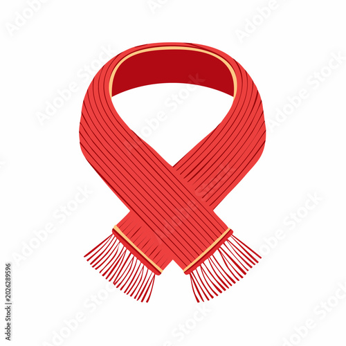 Red Scarf with Fringes