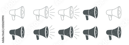 Foto Collection of megaphone icons for marketing and communication strategy design el