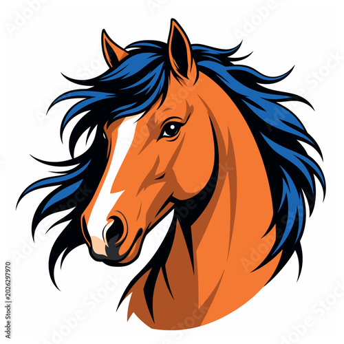 Cuadro en lienzo Brown Horse Head Illustration.