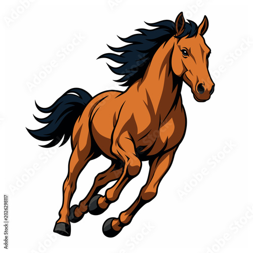 Fotografie Brown Horse Running Fast Free.