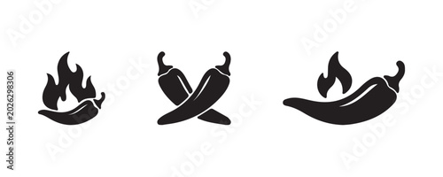 Tableau sur toile Chili pepper icon symbol for spicy hot food seasoning concept vector illustratio