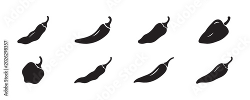 Chili pepper icon symbol for spicy hot food seasoning concept vector illustration