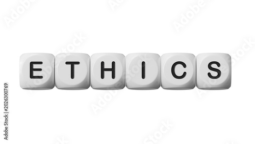 Фотография wooden dice with word ethics