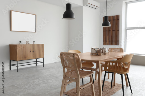 Interior of light room with...