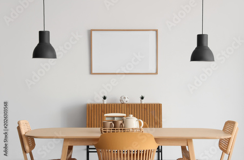 Interior of light room with...