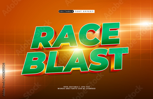 Race Blast Editable Text Effect - Speed Racing Typography for Sport and Competition Design