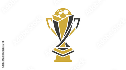 Stylized gold and black football trophy cup illustration.