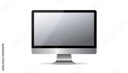 Sleek all-in-one computer with metallic finish and screen