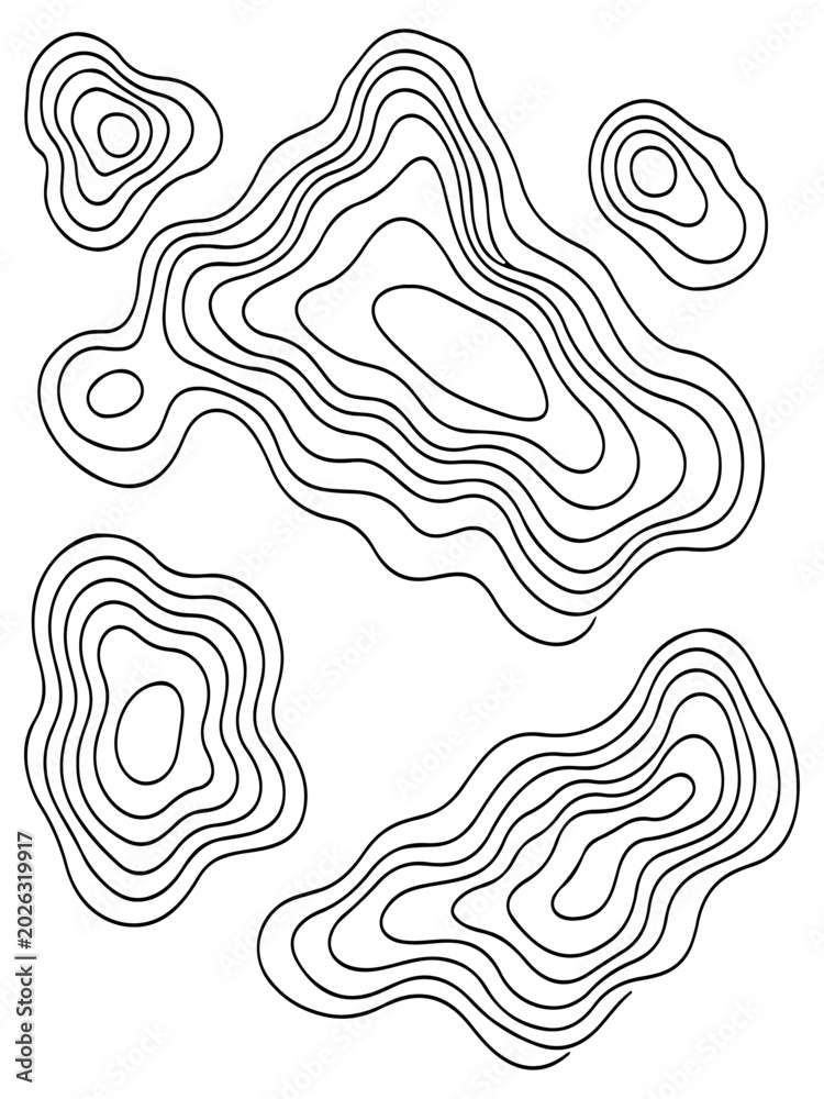 Fototapeta premium Abstract Black and White Topographic Contour Lines Vector Illustration Design Featuring Seamless Modern Technology-Inspired Pattern for Digital Backgrounds