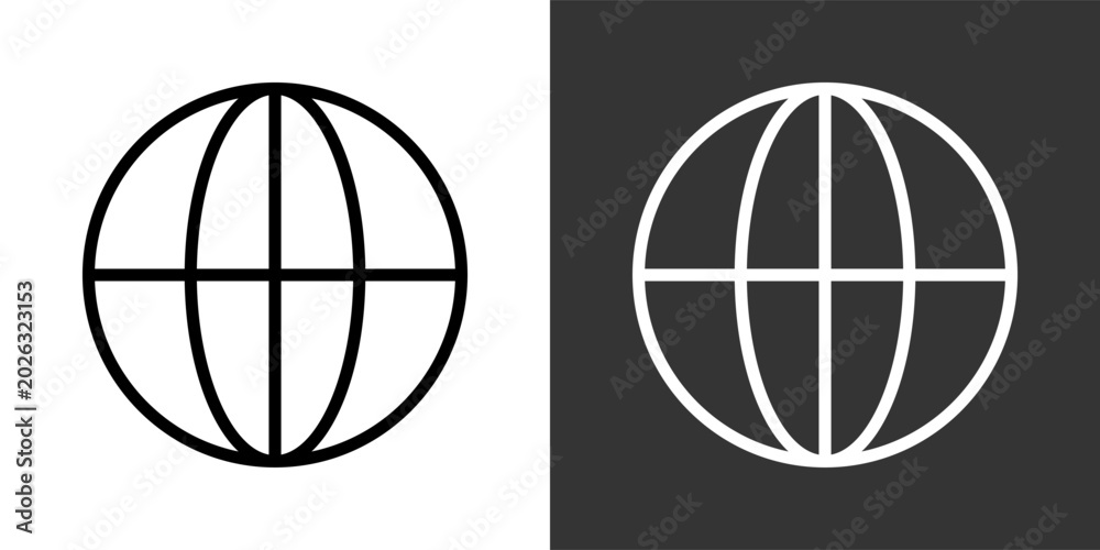 Fototapeta premium World Wide Web Black And White Icon Set Collection Pack Vector Illustration