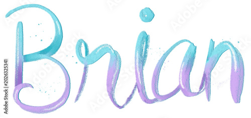Slika na platnu Brian png handwritten calligraphy font