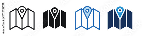 Foto map  icon Collection With Multiple Styles