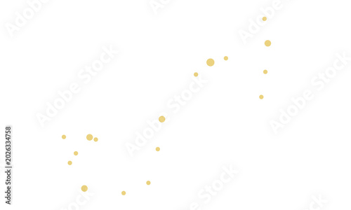 さそり座のイラスト（ゴールド色の星だけで連結線なし）