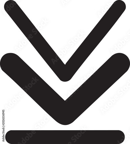Black, modern, minimalist chevron icon, vector graphics, symbol, logo element