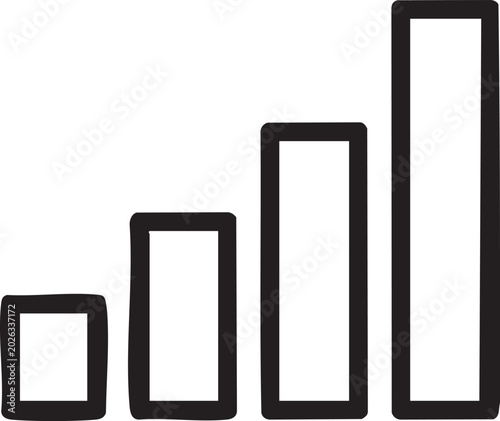 Black bar chart, vector graph, business infographic, data analysis