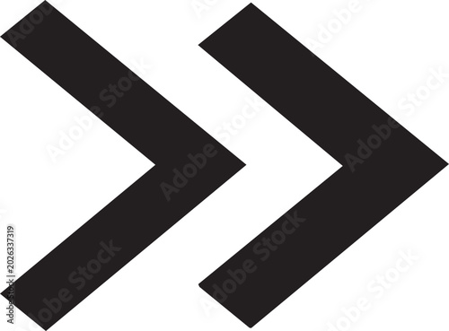 Black right arrow icons, directional symbols, navigation signs, vector graphics