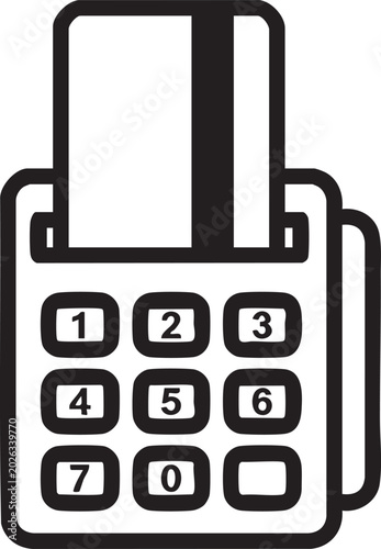 Tablou pe pânză phone keypad icon, mobile phone keyboard, dialer button, black and white vector