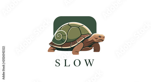 Tableau sur toile Turtle Icon for Slow Pace, Patience, and Steady Progress