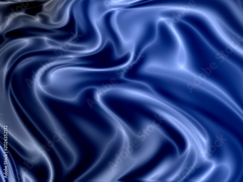 Liquid dark blue  silk background  satin art
