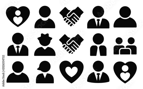 Photos Simple and friendly reconciliation day symbols in black and white featuring hand