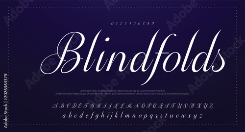 Bild auf Leinwand Signature script lettering font