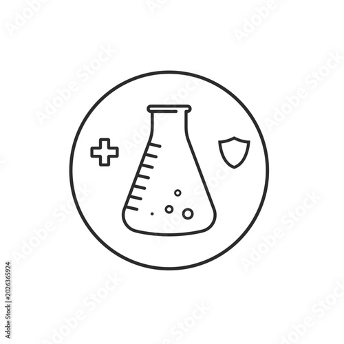 dermatology tested icon vector label element design template