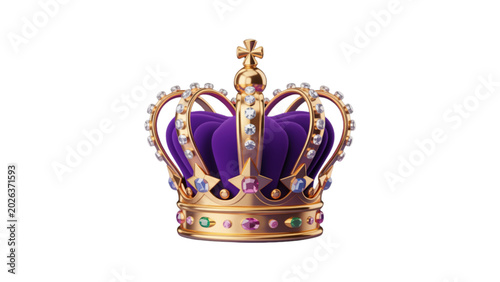 Tableau sur toile Royal purple crown with gold details