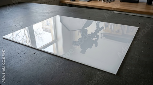 Glass Surface on Table Reflecting Equipment for Product Shots