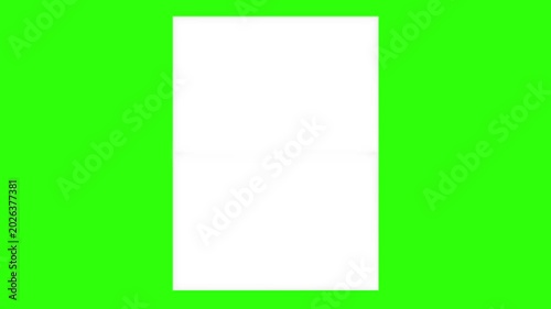 Folder and Document Open Animation (green background for chroma key)
