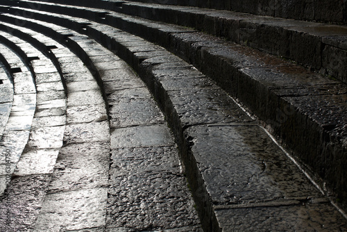 Принти на полотні Ancient Roman marble steps refecting the light after a shower of rain