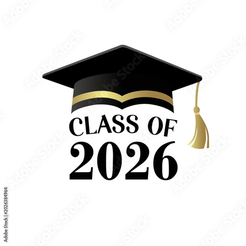 Class of 2026 graduation icon design. Congratulations Graduation  for photo album or booth design, creative logo class of 2026. Vector illustration