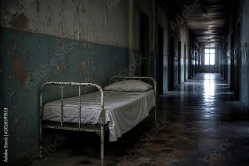 Abandoned Mental Health Facility Corridor Scene