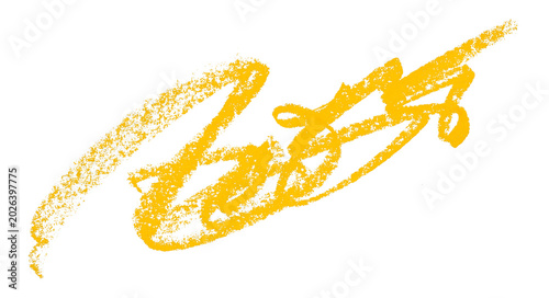 yellow pencil strokes isolated on transparent background