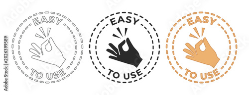 Schilderij op canvas Easy To Use Vector Icons, Simple Hand Gesture Symbols for User-Friendly Design,