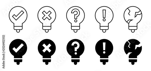 Obraz na plátně Conjunto de iconos de ideas y validación