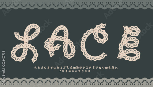 Schilderij op canvas Lace-style uppercase English letters and numbers