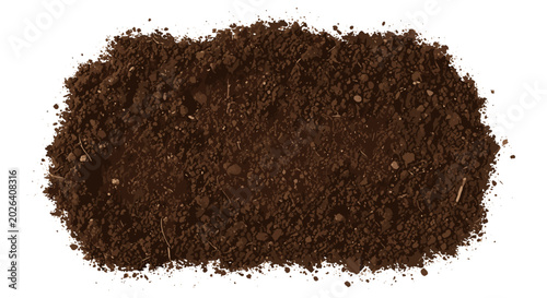 Illustration showing brown soil dirt earth ground pile garden nature agriculture organic plant background growth.