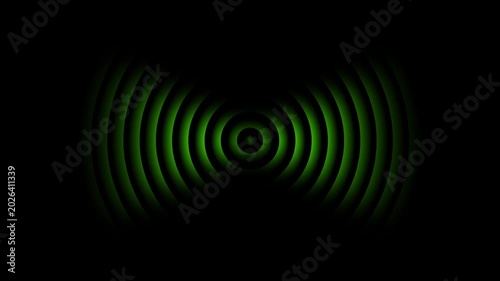 Green digital sound wave pulse animation, abstract radio signal frequency loop, technology communication concept