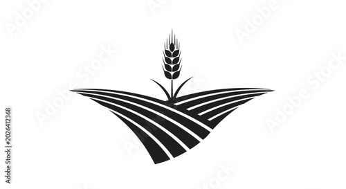Obraz na plátně A flat vector illustration of a plant silhouette decorated with floral leaf elem