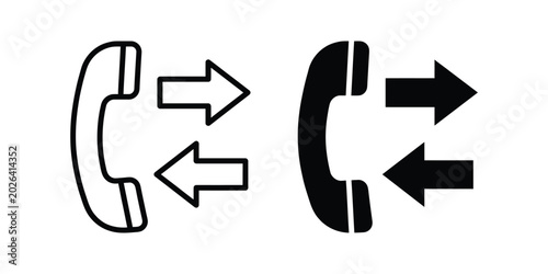 Bild auf Leinwand Phone call icon set with incoming and outgoing arrows