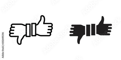 Fotografía Like and dislike icons Thumbs up and thumbs down symbols