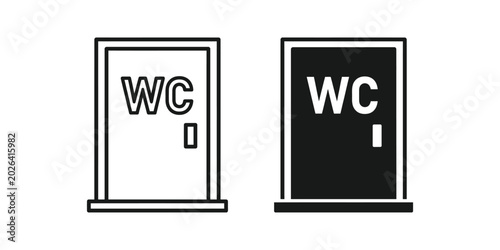 WC door icon set Restroom sign vector illustration