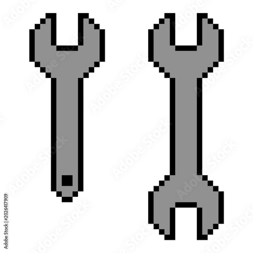 Fotografie Set editable pixel wrench vector