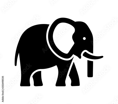 Foto African elephant silhouette icon with elephant silhouette illustration